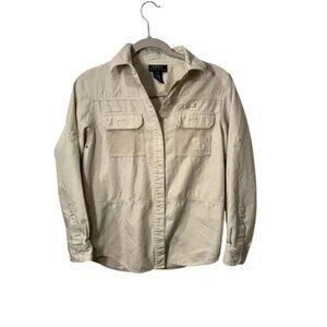 Lauren Ralph Lauren Beige Cotton Utility Shirt Womens S